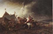 Philips Wouwerman A Detachment of cavalry attacking a camp china oil painting reproduction